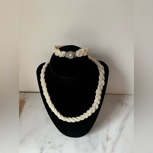 Vintage pearls set of necklaces and bracelet clasps marked Silver